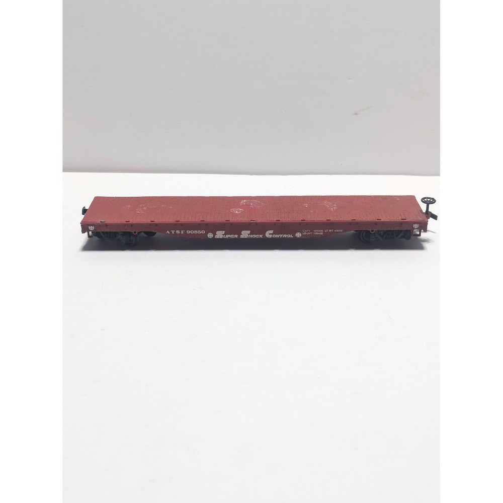 Bachmann Vintage ATSF 90850 Super Shock Control Flat Car HO Scale Train Red